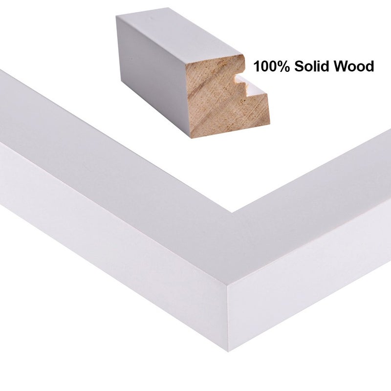 RPJC 8x10 inch Picture Frames Made of Solid Wood High Definition Glass for Table Top Display and Wall Mounting Photo Frame White - Image 2